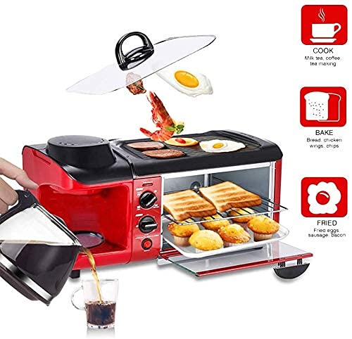 Amazon.co.jp : 朝食機多機能3in1朝食用オーブン電子レンジ、ガラス蓋